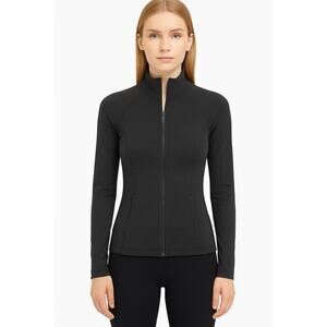 Yogalicious Lux Women’s Full-Zip Jacket Size M – Charcoal Gray, Stretch Athlet
